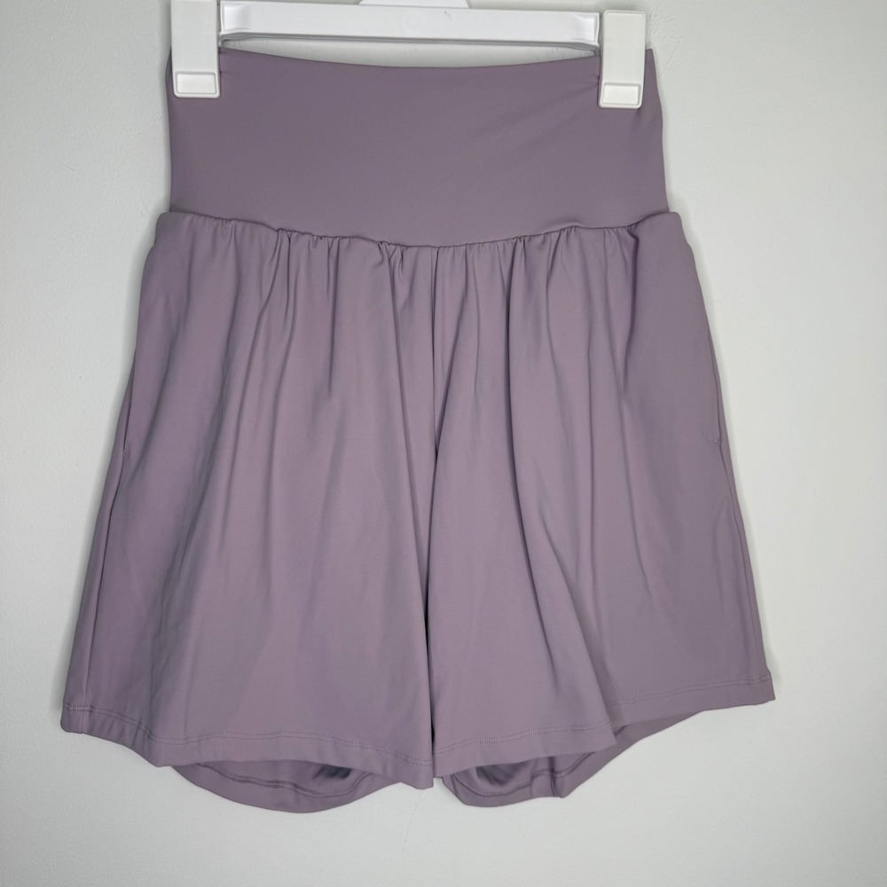 Halara Lavender Purple Flowy High Waisted Active Shorts with Pockets Medium